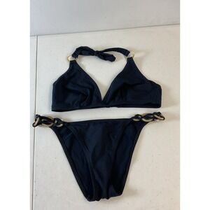 Eres Swim Navy Blue Size 8 Bikini Bottom and Size 10 Top Rings Cheeky Resort